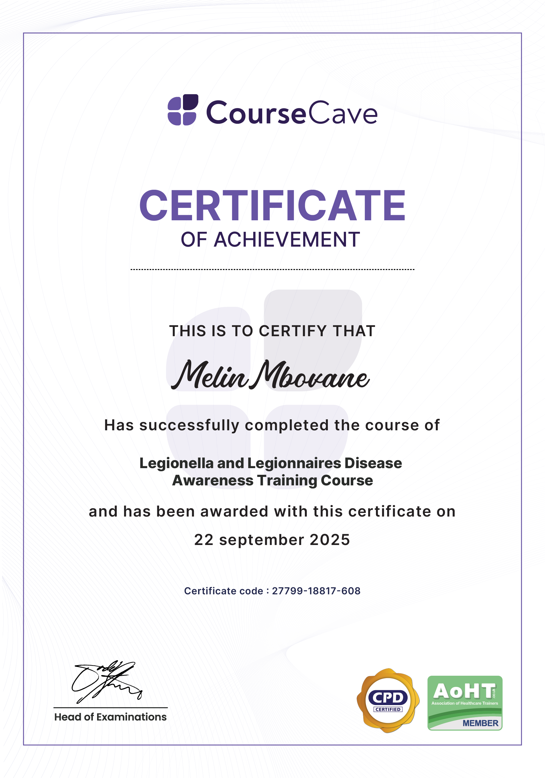 Certificate Sample
